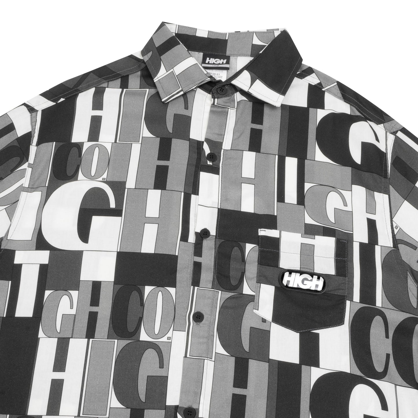 HIGH - Button Shirt Mural Black