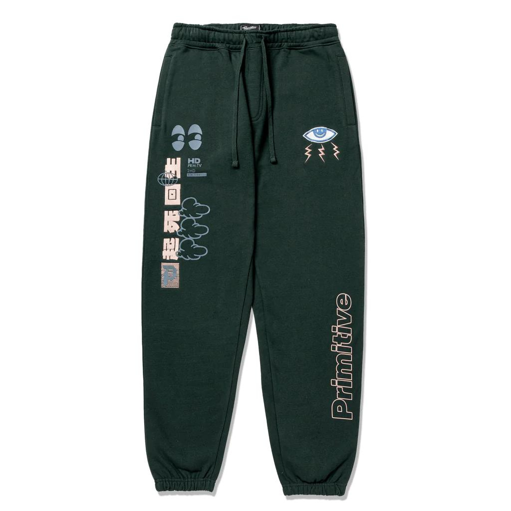 Primitive - Reboot Fleece Pant - Green Primitive Skateboards