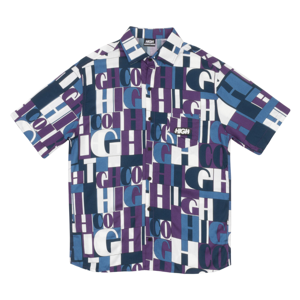 HIGH - Button T-Shirt Mural (Navy)