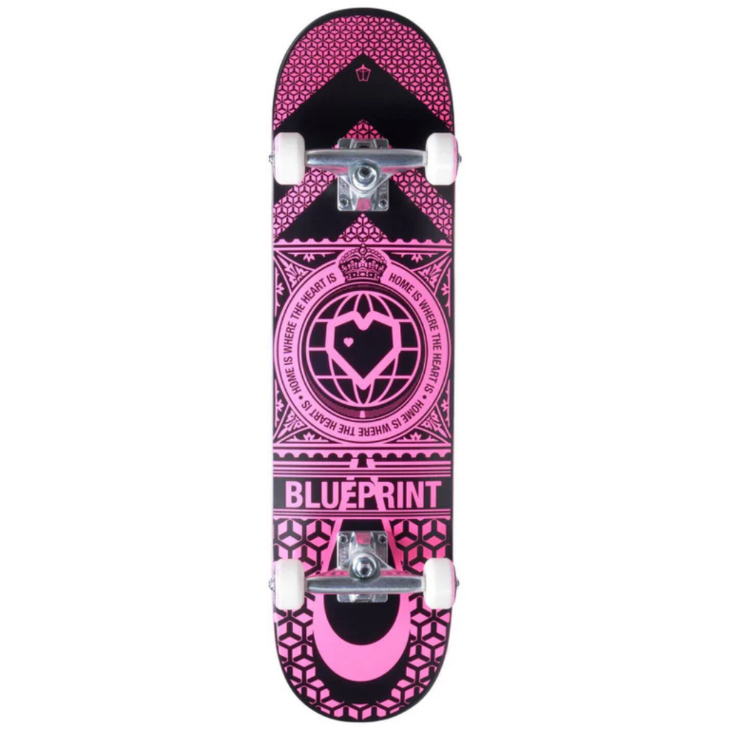 Complete Skateboard - Blueprint Home Heart - Black/Pink