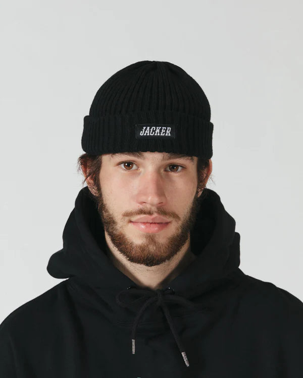 Jacker - Team Logo - Short Beanie - Black Jacker