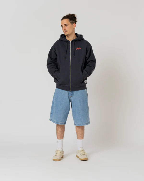 Jacker - Logo Denim Baggy Shorts - Blue
