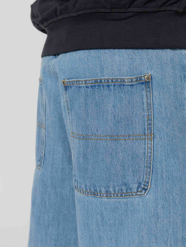 Jacker - Logo Denim Baggy Shorts - Blue