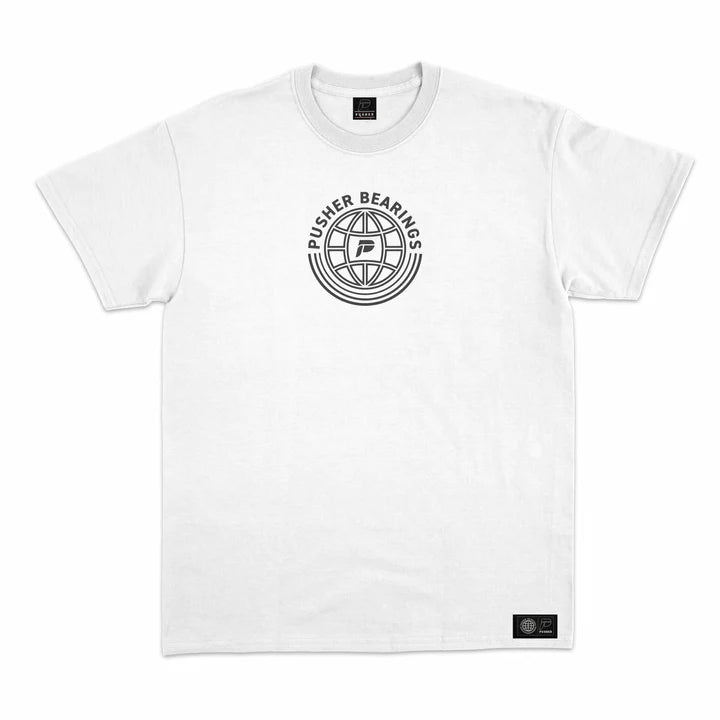 Pusher - Universal T Shirt - White Pusher Bearings