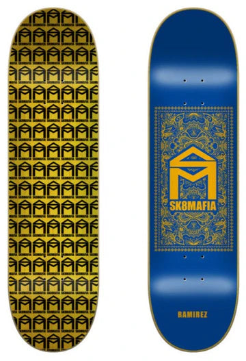 SK8MAFIA - Ramirez Bandana Deck 8.5" (Blue/Yellow) SK8MAFIA