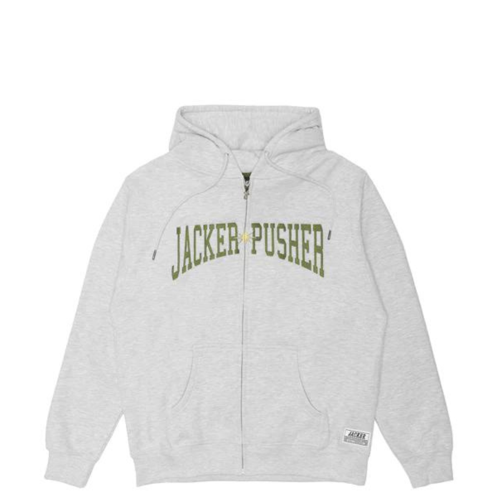 JACKER X PUSHER - HOODIE - HEATHER GREY Jacker