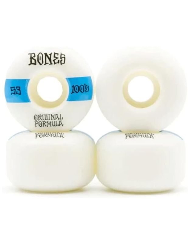 Bones Wheels - 53mm 100A OG Formula V4 Wide White Wheels