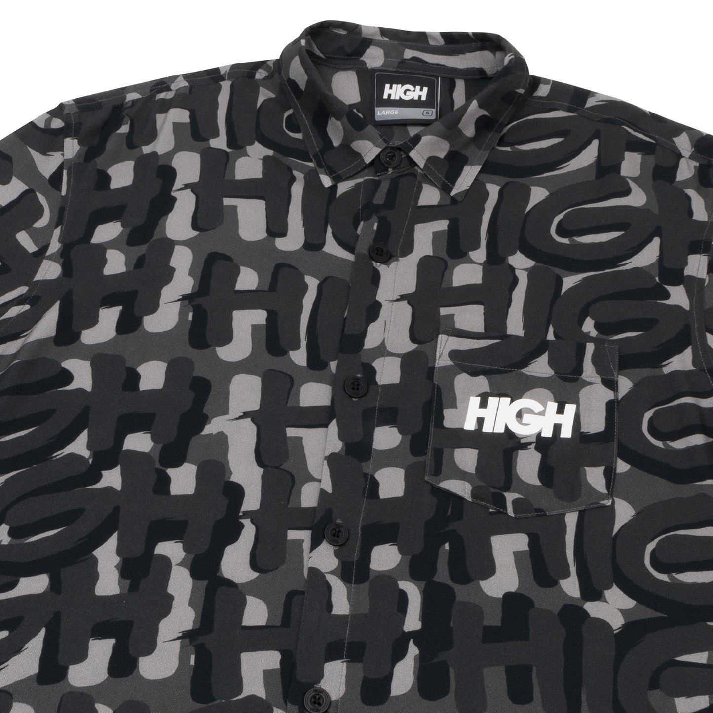 HIGH - Button T-Shirt Hotel (Black)