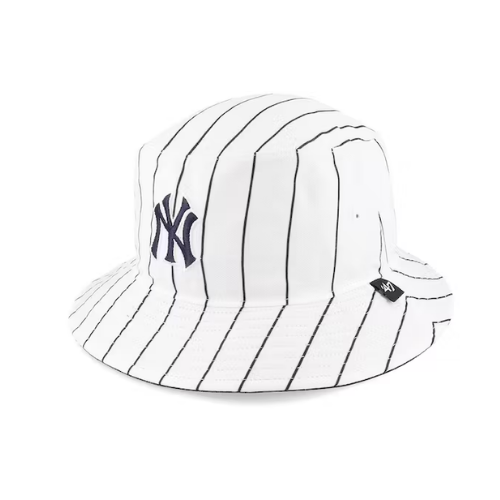 Bucket Hat 47 Brand - Pinstriped New York Yankees MLB (White/Navy) '47 Brand