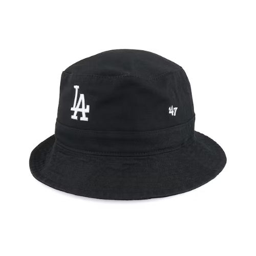 Bucket Hat 47 Brand - Classic Los Angeles Dodgers MLB (Black/White) '47 Brand