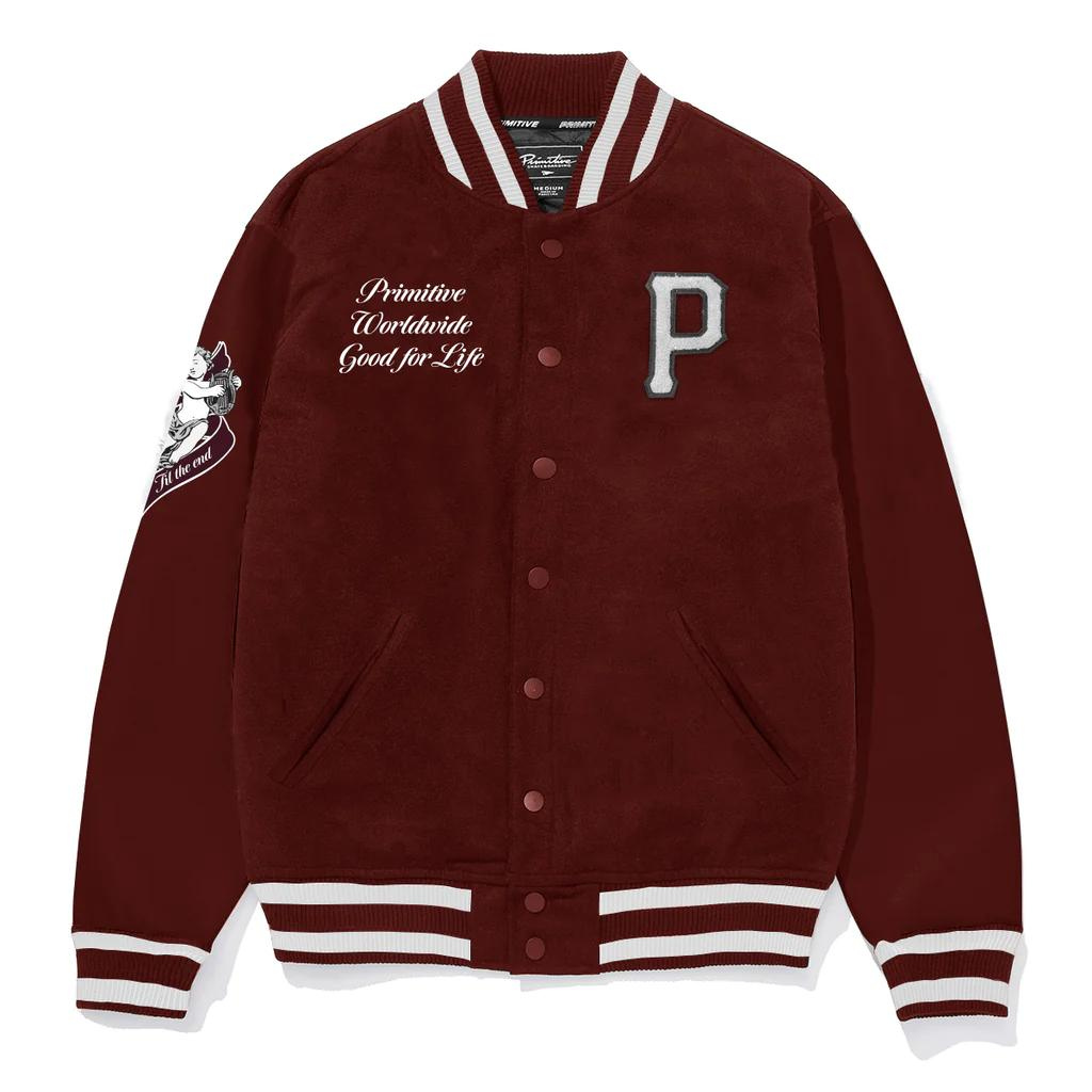 Primitive - Union Varsity Jacket - Burgundy Primitive Skateboards