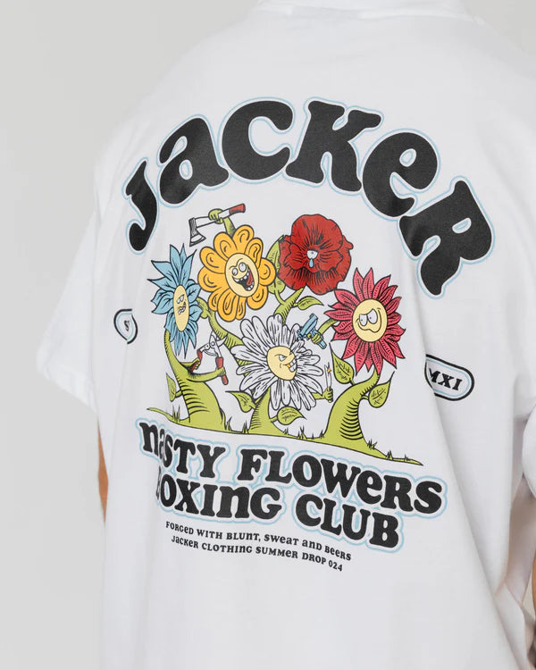 Jacker - Fight Flower T-Shirt - White