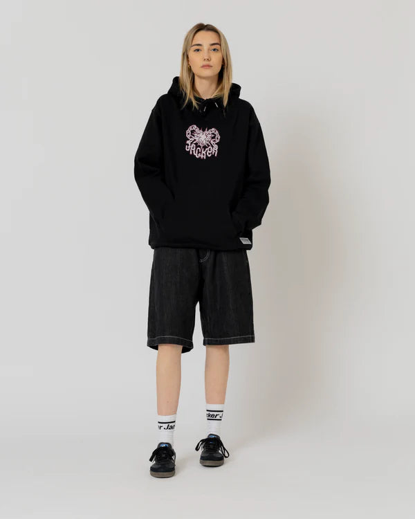 Jacker - Logo Denim Baggy Shorts - Black