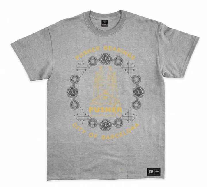 PUSHER Camiseta Sagrada Gris Jaspeado