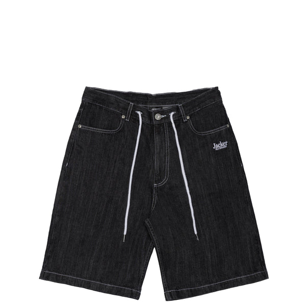 Jacker - Logo Denim Baggy Shorts - Black
