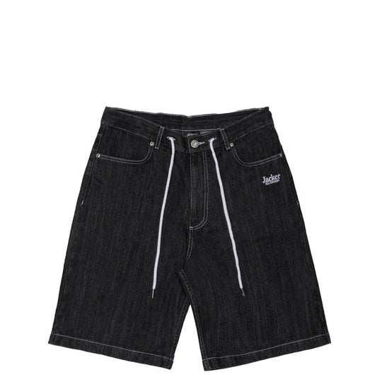 Jacker - Logo Denim Baggy Shorts - Black