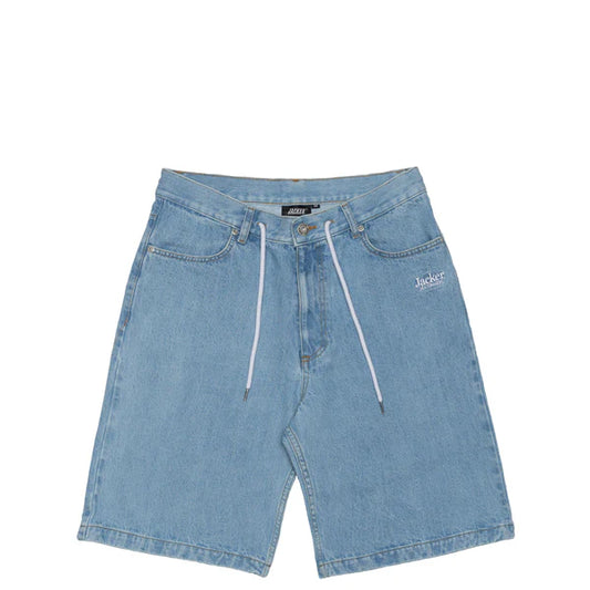 Jacker - Logo Denim Baggy Shorts - Blue
