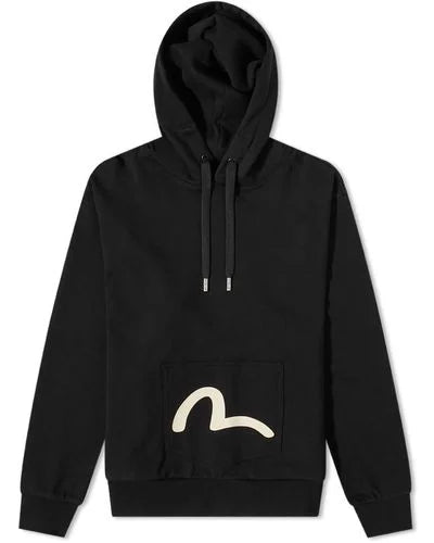 EVISU - Men's Black Seagull Popover Hoodie Evisu