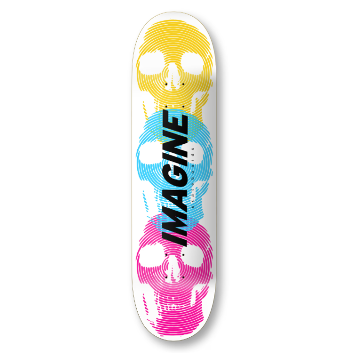 Imagine Skull Embossed White 8.375' Imagine skateboards