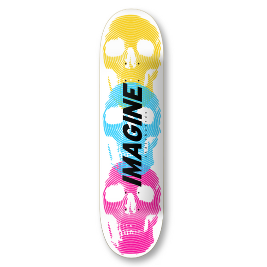 Imagine Skull Embossed White 8.375' Imagine skateboards