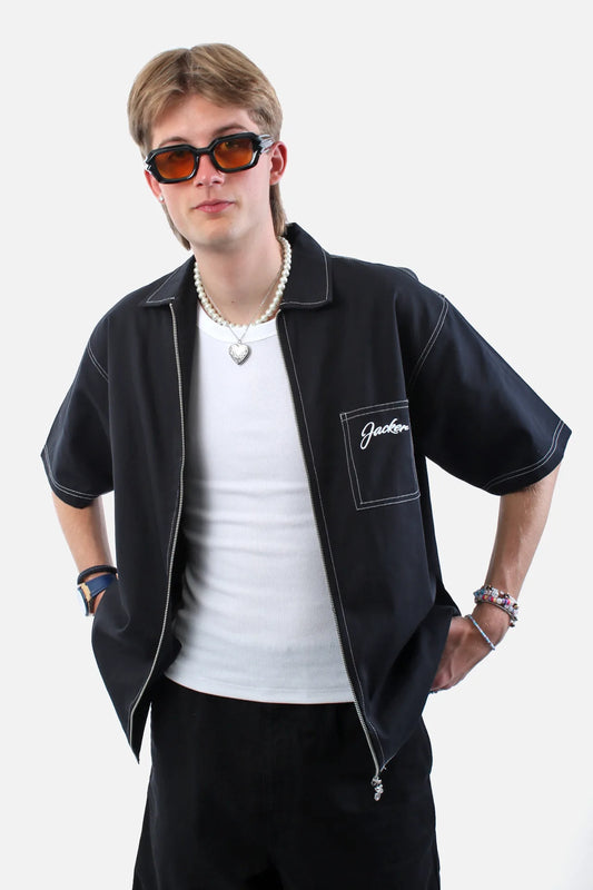 Jacker Angels Zip Shirt Black