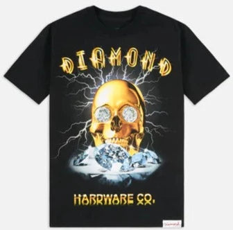 T-Shirt Diamond Supply Co - Gold Skull (Black)